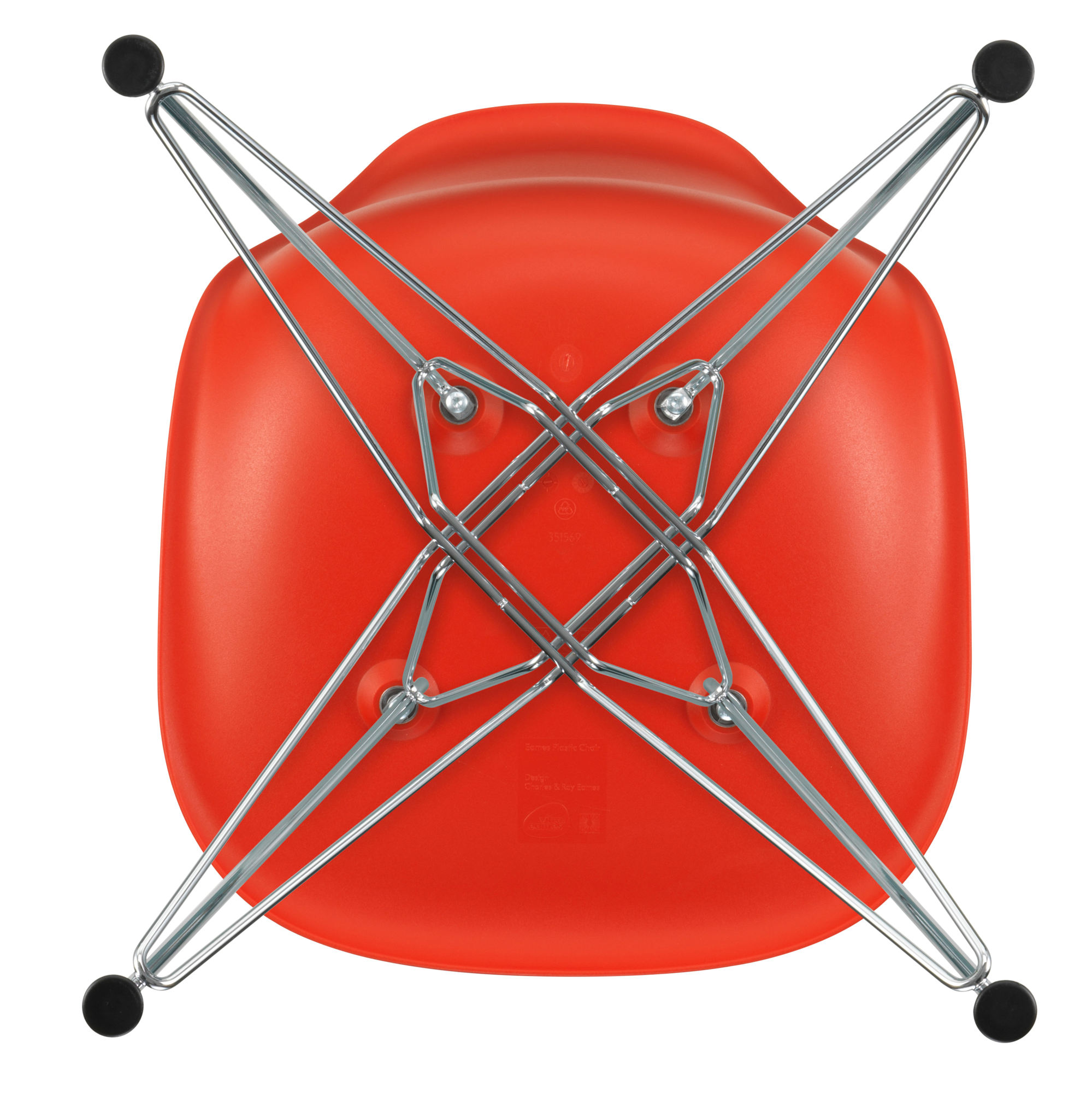 Eetkamerstoel DSR RE chroom Poppy Red