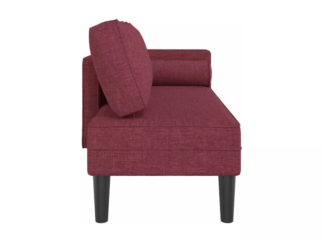 Prolenta Premium - Chaise longue avec coussins rouge bordeaux tissu