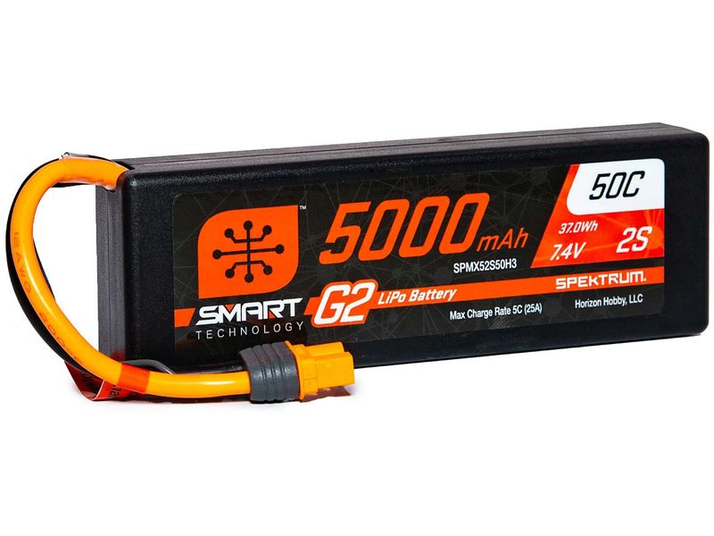 Spektrum RC-Akku 5000 mAh 2S 7.4 V 50C G2 Hardcase IC3 Smart LiPo G2 Akku