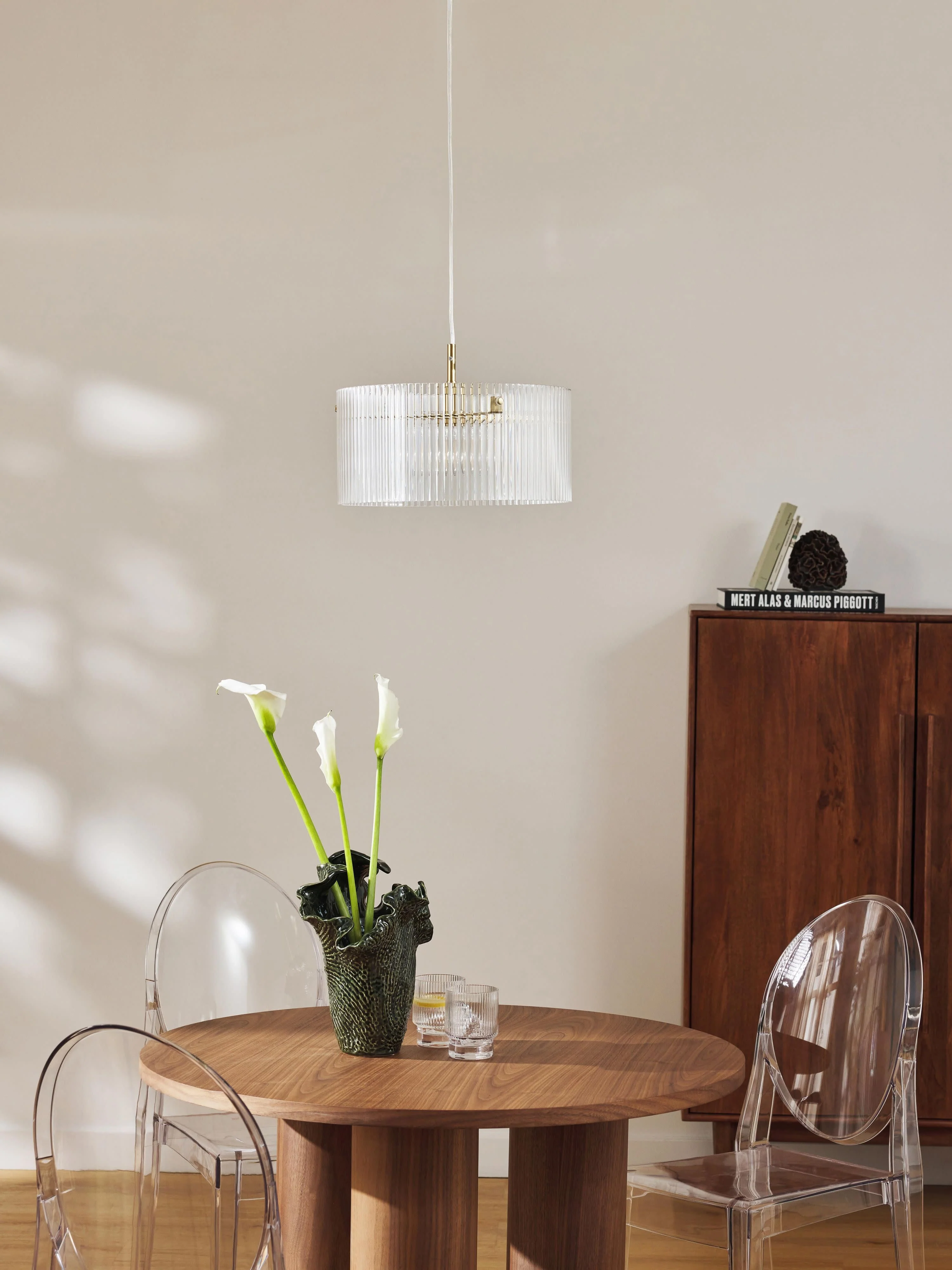 Hanglamp Emmi van geribbeld glas