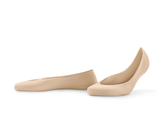 2 Paar Magic-Cut-Füßlinge, schwarz und beige