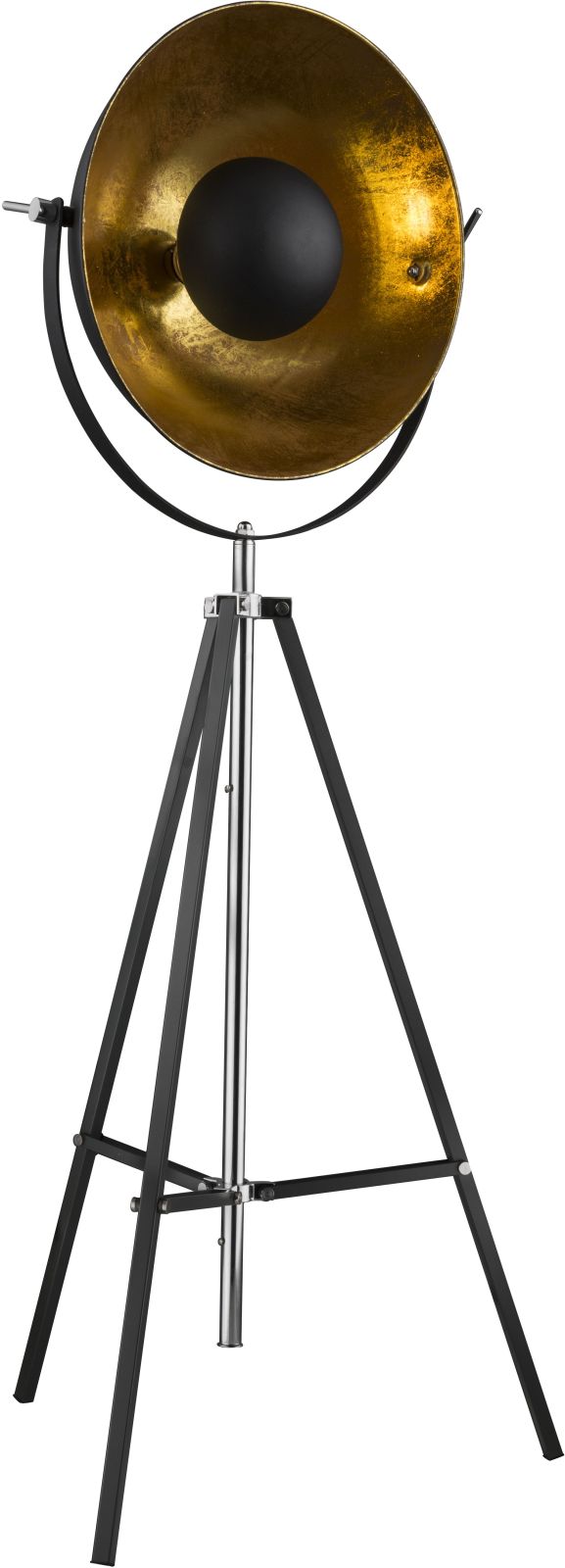 Stehleuchte - schwarz-gold - höhenverstellbar - 180 cm