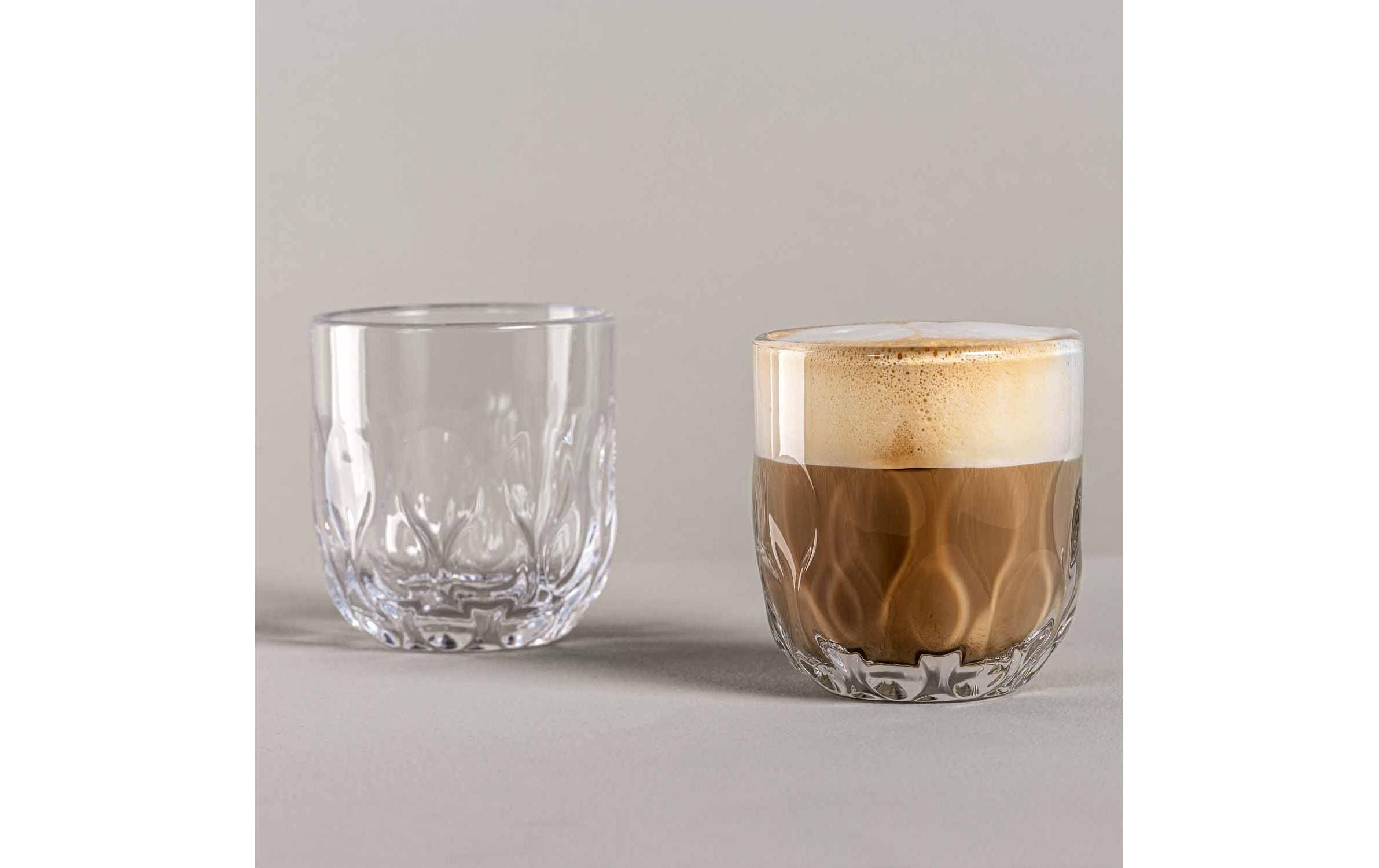 Cappuccino Becher Gocce 3 220 ml, 2 Stück, TransparentCappuccino-/Kaffeetasse für Heissgetränke