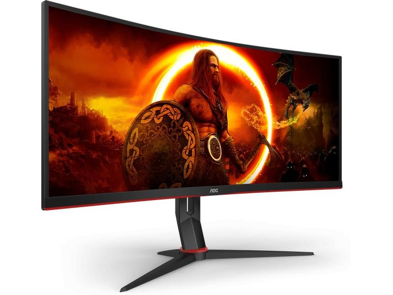 AOC Monitor CU34G2XP/BK Schneller 34-Zoll-Gaming-Monitor mit farbbrillantem VA-Panel