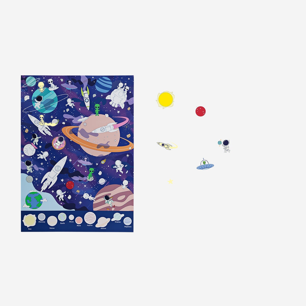 Rumplakat med klistermærker. 47 x 65 cm