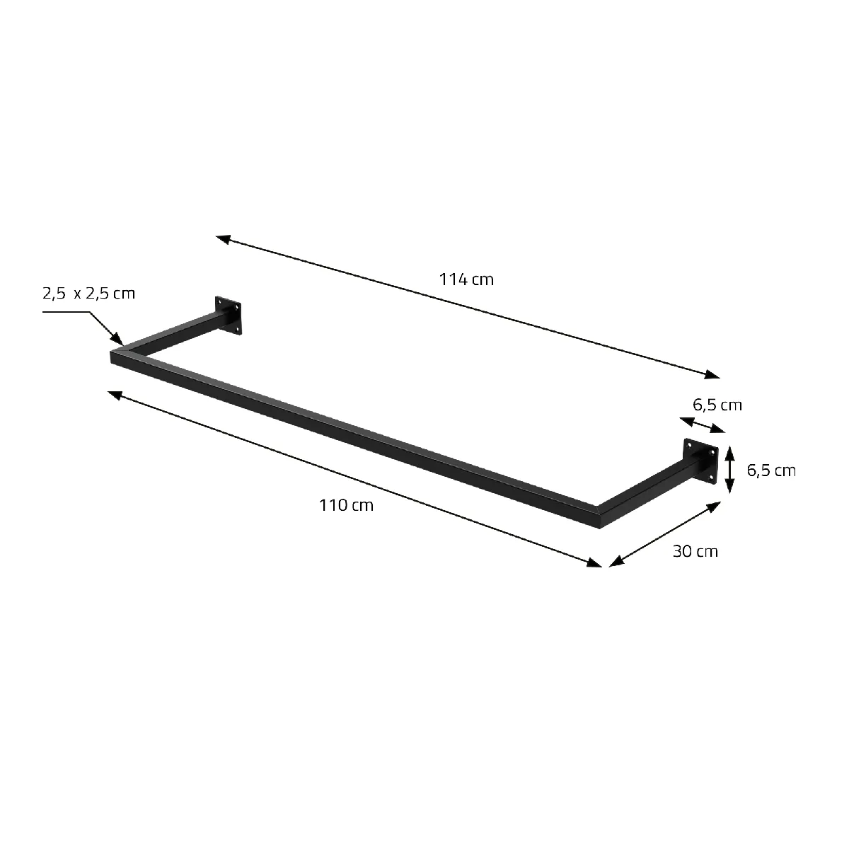 ML-Design Tringle Rectangulaire - Noir Acier