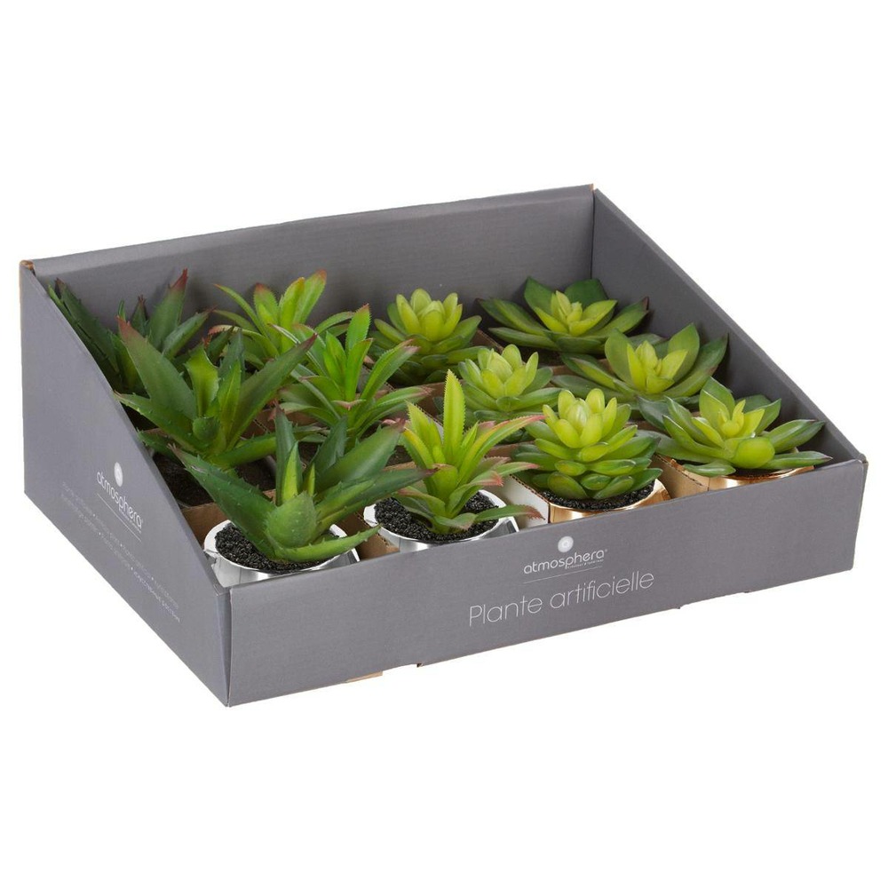 Plante verte artificielle pot en céramique h 15 cm