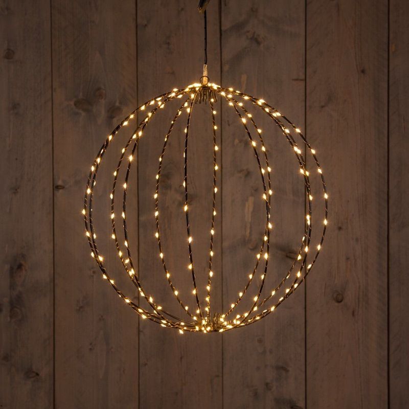 Anna's Collection - Kersthanger Bal - Zwart - Met Verlichting - D 50,5 cm