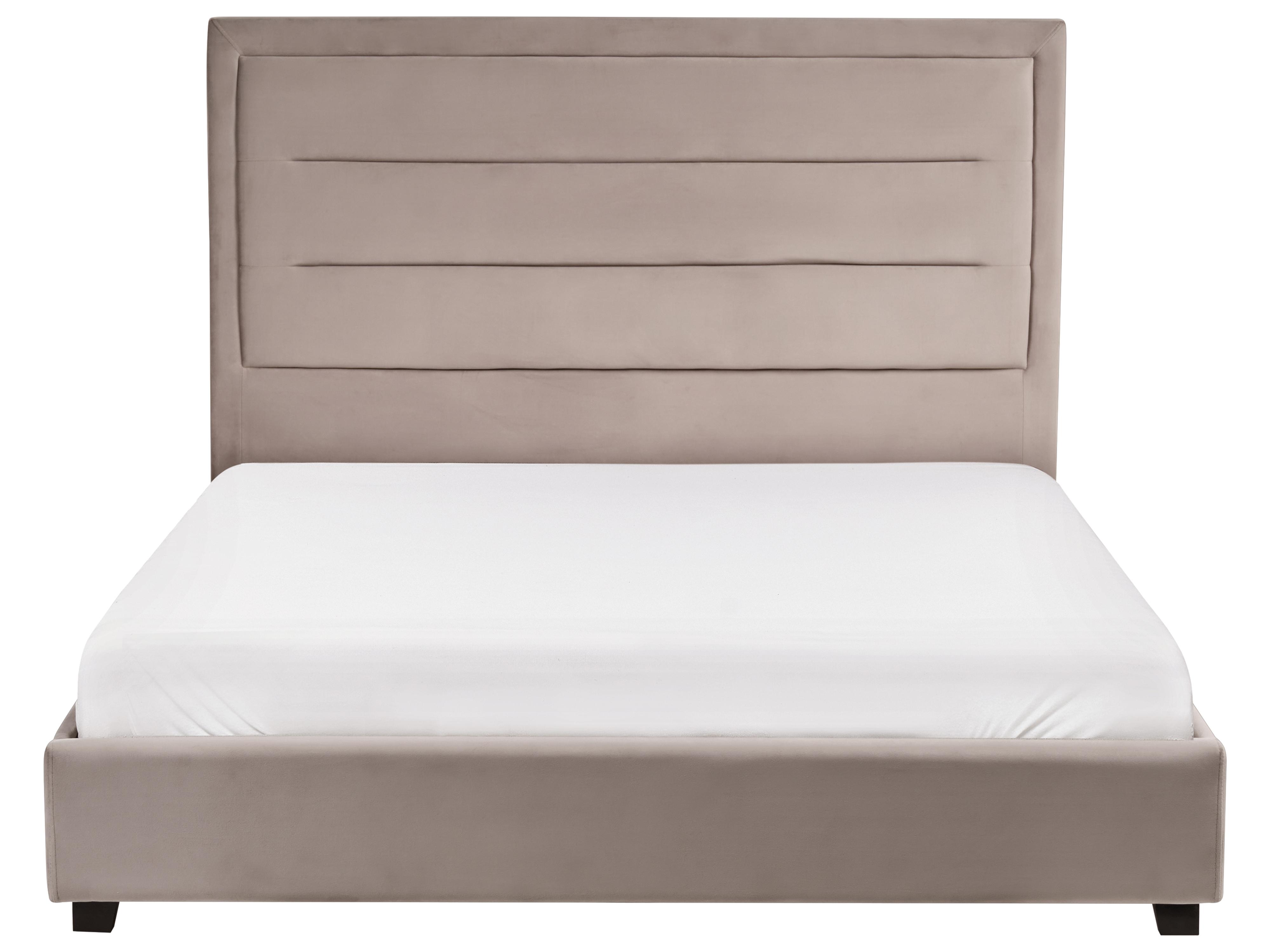 Bed Fluweel ROUEN 140 x 200 cm Taupe