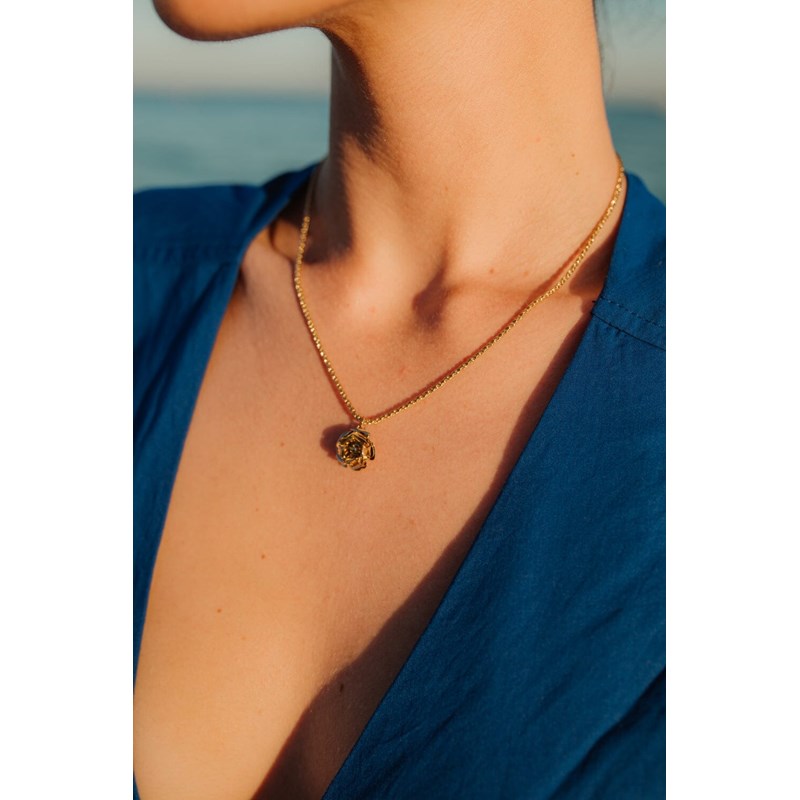collier fleur doré à l'or fin - AGLAÉ