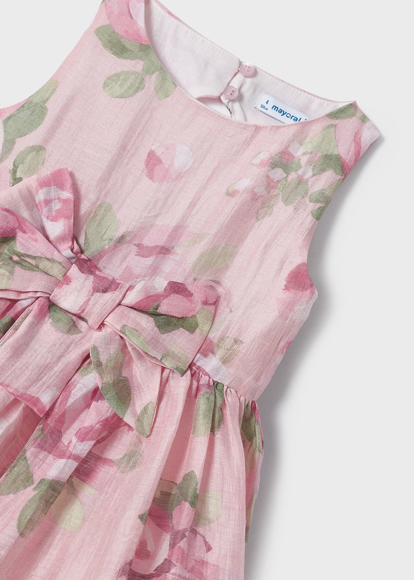 Vestido de linho estampado para meninas