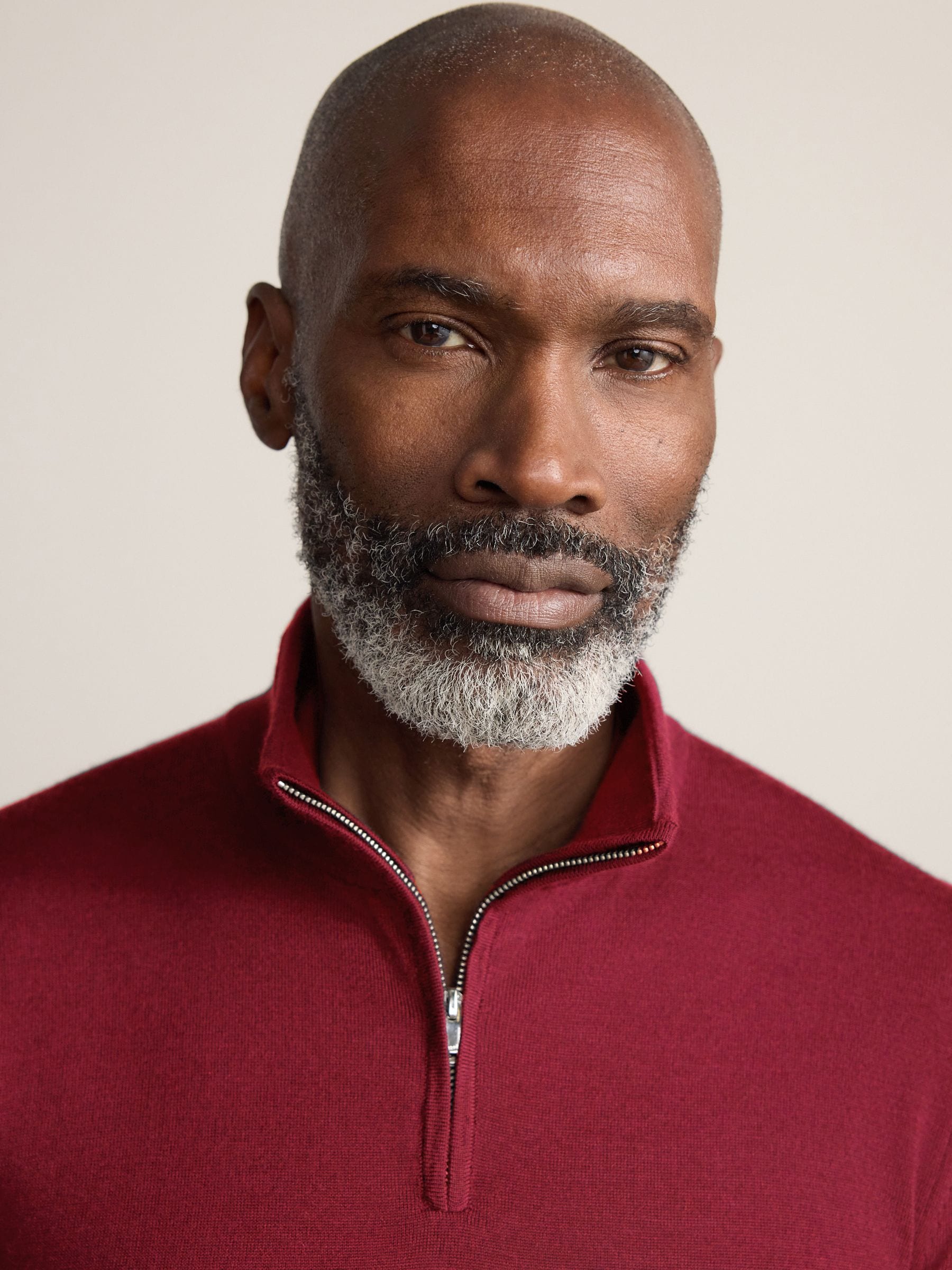 Rood - Regular Fit Signature 100% Merino Wool Zip Neck Jumper