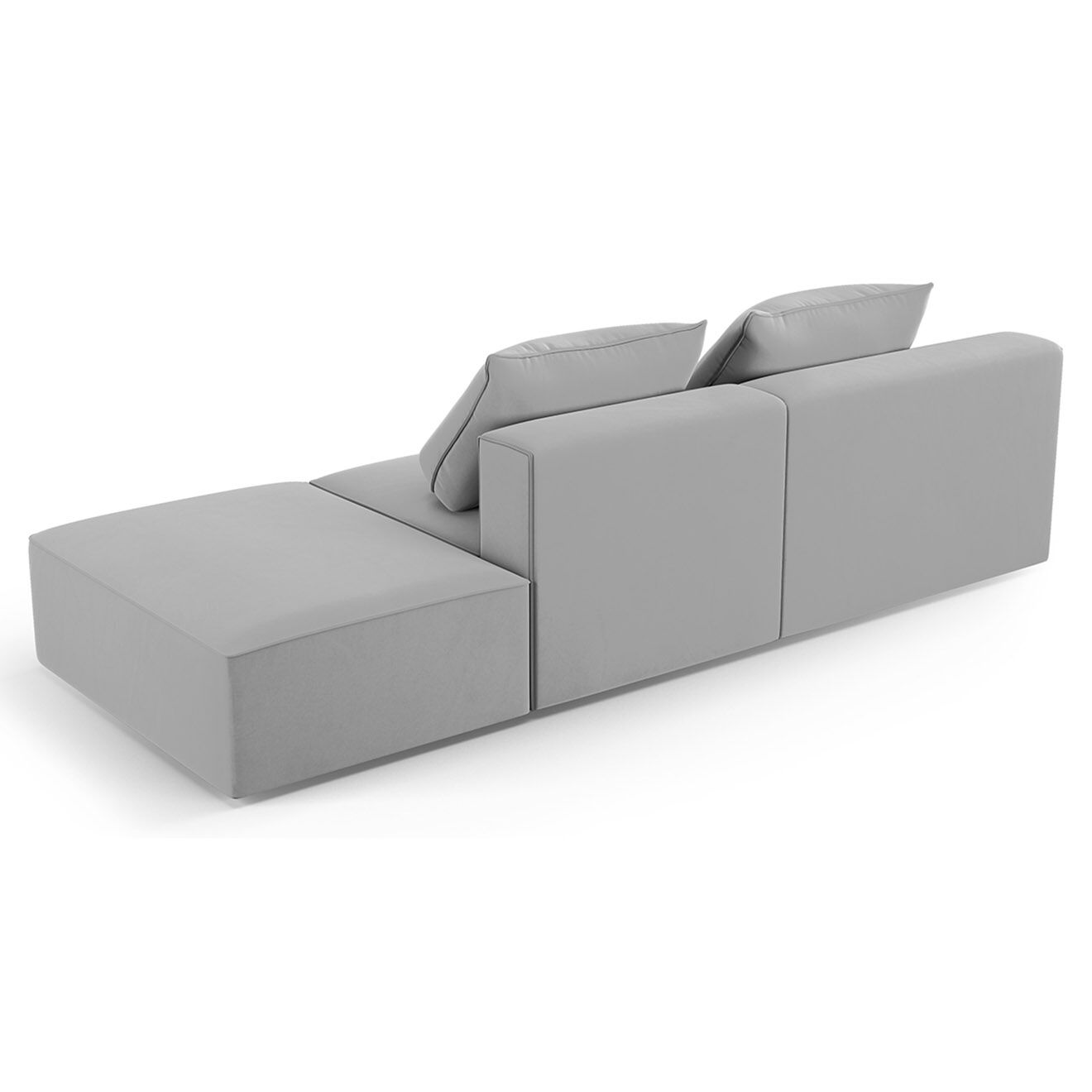 Mazzini Sofas Canapé Droit en Velours Ivy 4 Places gris clair - 265x105x89 cm