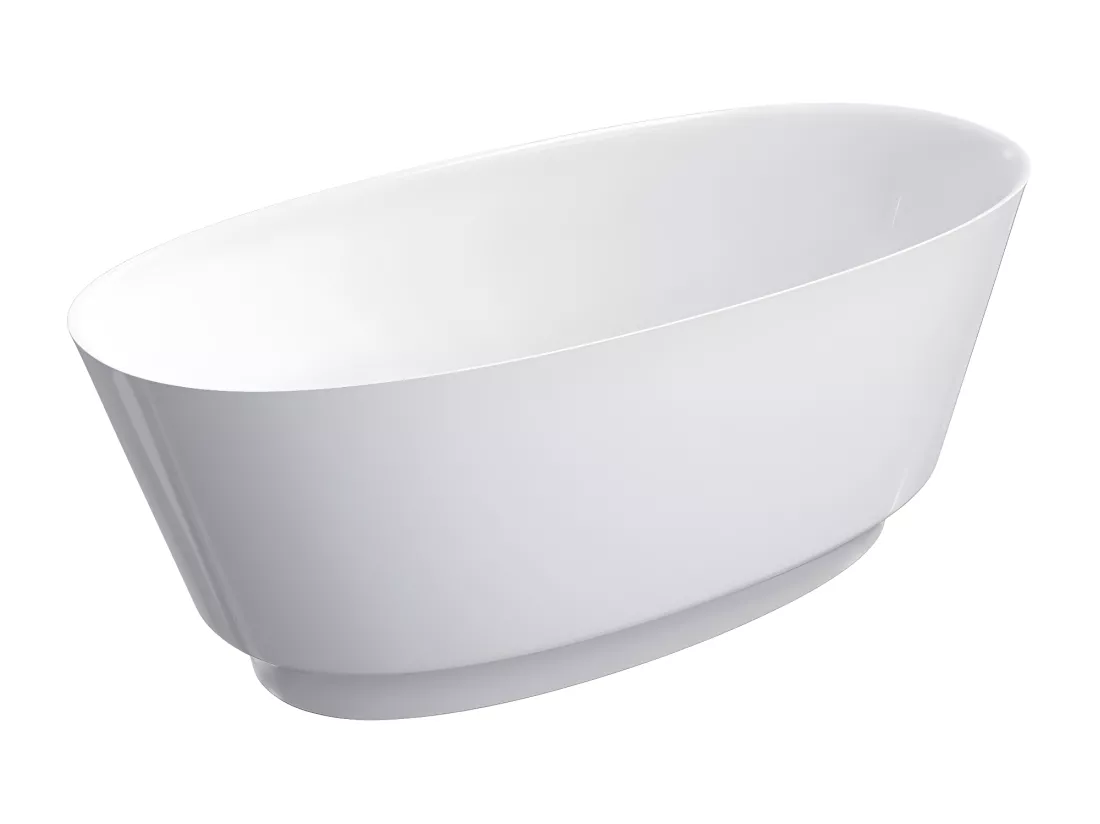 baignoire îlot OMNIRES NEO M+ 158X72 CM , couleur : blanc finition : brillant bonde et siphon inclus