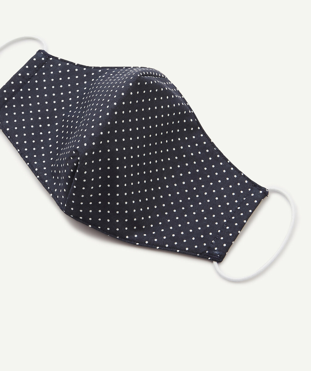 LE MASQUE ADULTE BLEU MARINE À POIS EN TISSU - CATÉGORIE 1