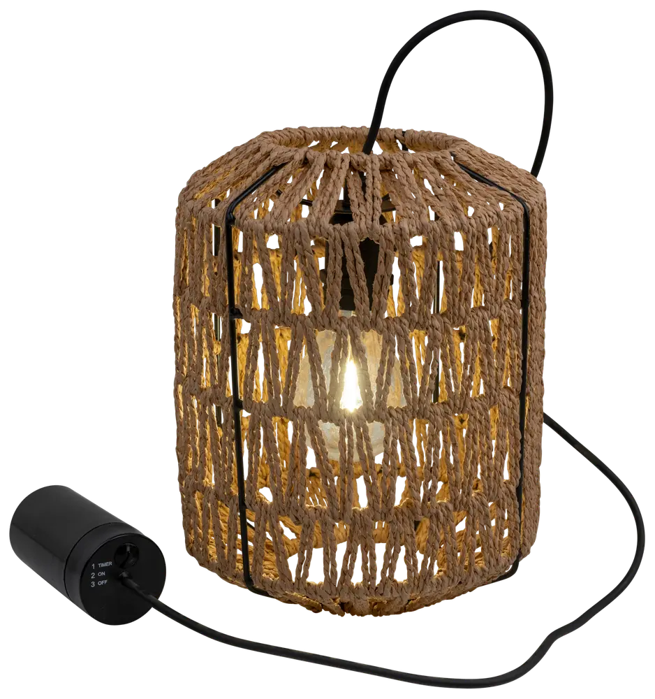 Loftslampe natur reb - Ø18 cm