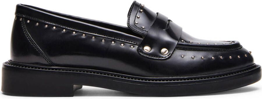 Steve Madden Harloe leren loafers met studs zwart