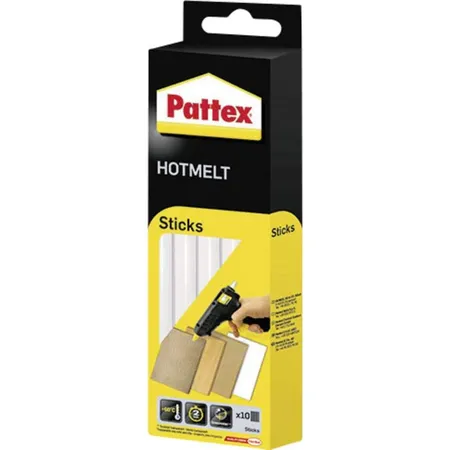 Pattex Heißkleber Patronen, transparent, Faltschachtel mit 10 Sticks, 200 g