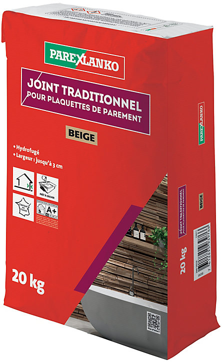 Joint pour plaquettes de parement intérieur et extérieur beige Parexlanko poudre 20kg