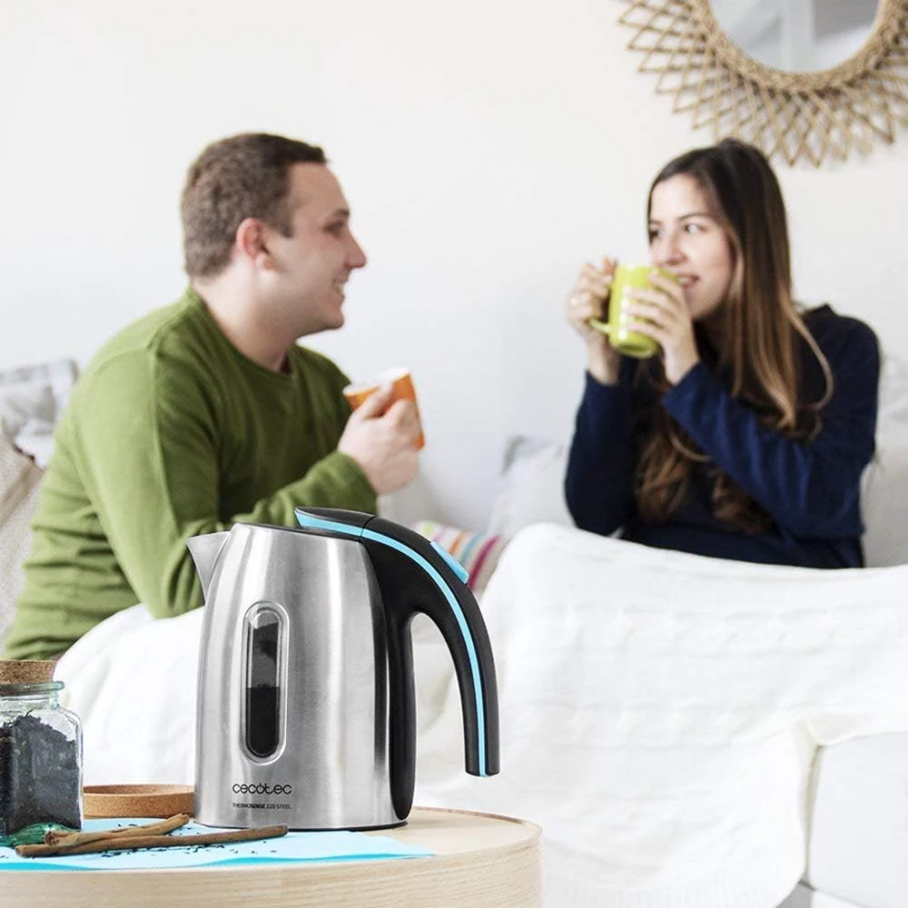 bouilloire électrique de 1,2L en acier inoxydable 1630W gris noir Ceco