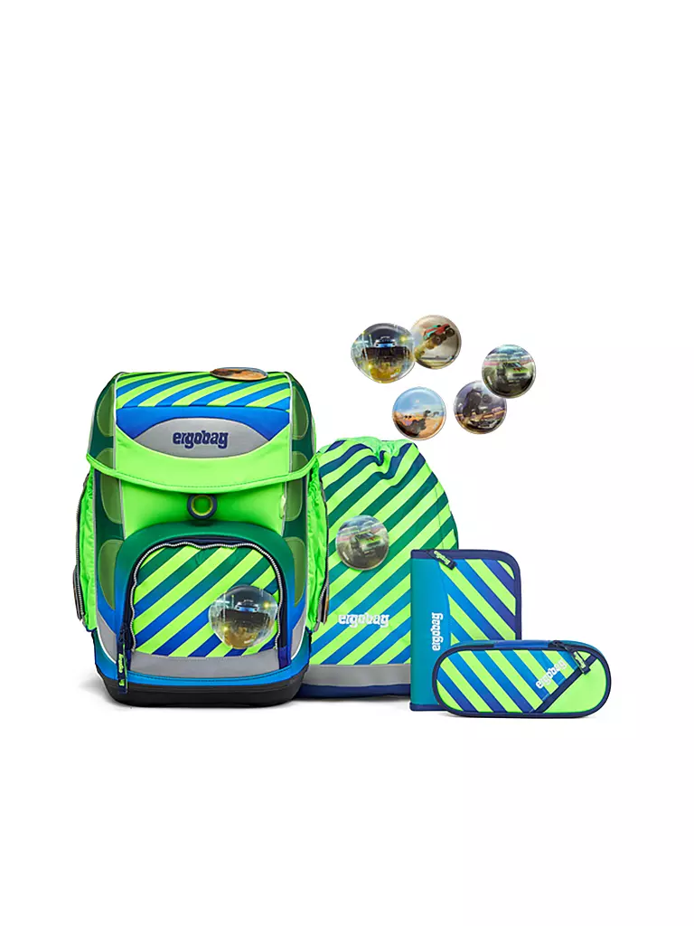 ERGOBAG Schultaschen Set 5tlg Cubo NeoTruckbär hellgrün