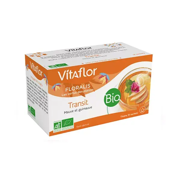 Chá de ervas orgânico Vitaflor Transit, 18 sachês