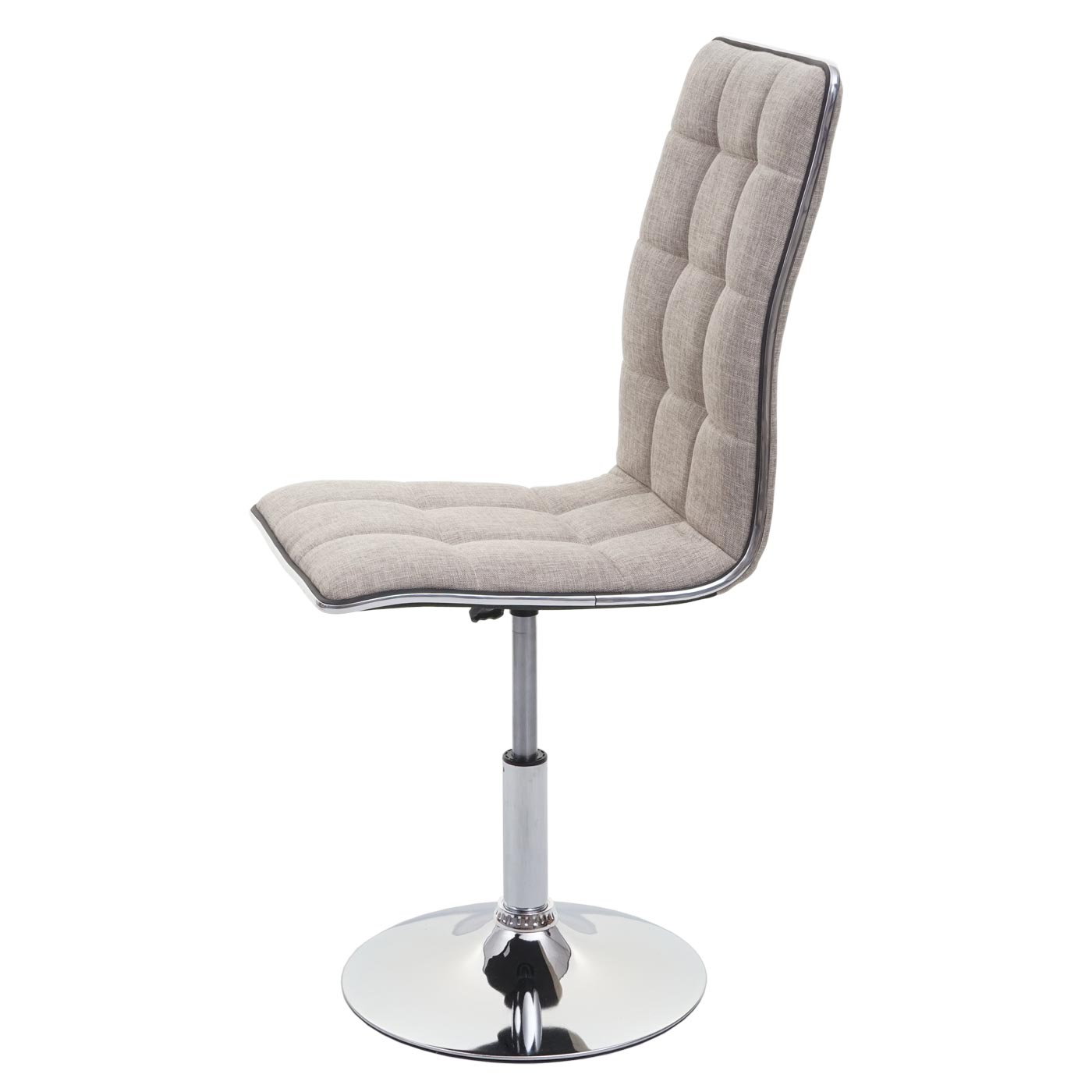 Esszimmerstuhl MCW-C41, Stuhl Küchenstuhl, höhenverstellbar drehbar, Stoff/Textil MVG-zertifiziert ~ creme-grau