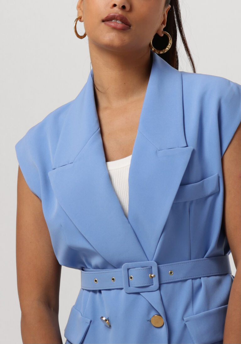 blauwe access gilet double-breasted waistcoat with belt