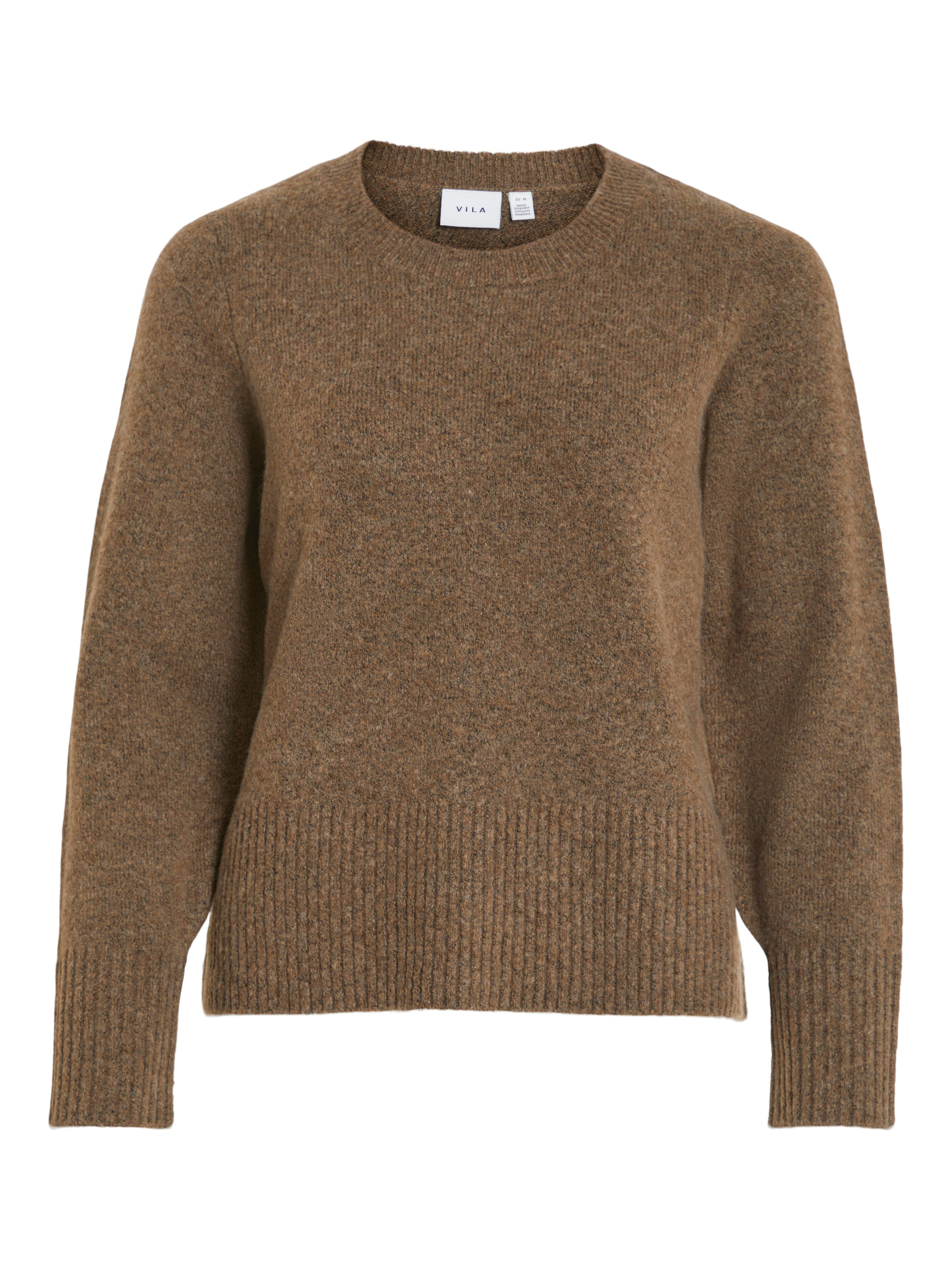 Vila  Viprima L/S O-Neck striktrøje - Fossil