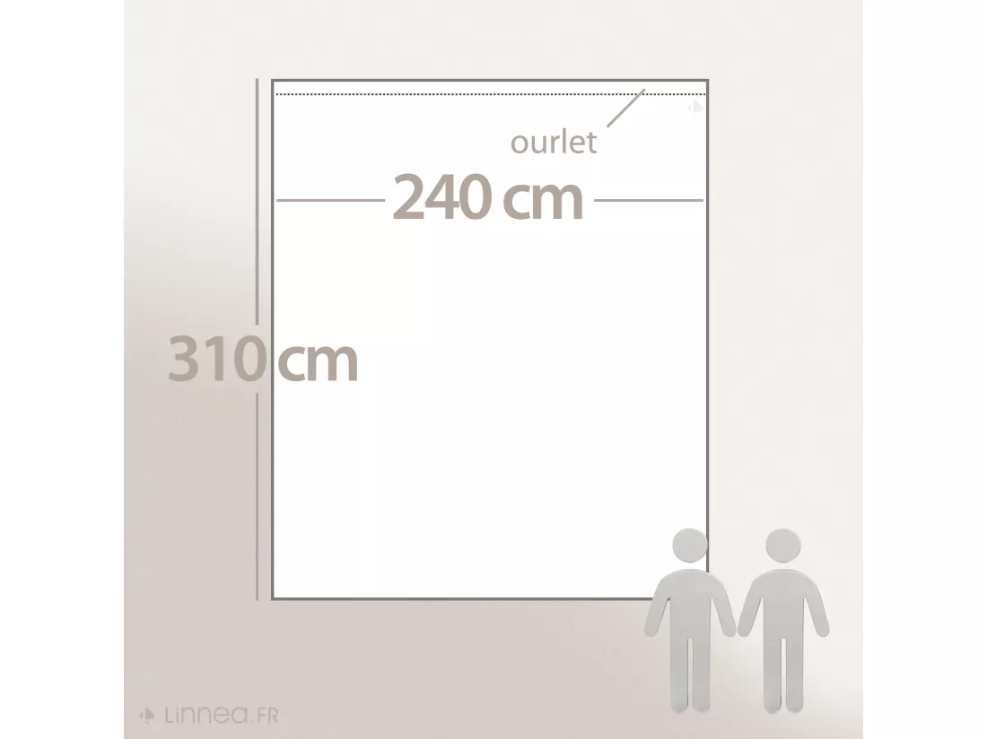 Drap plat uni 240x310 cm coton ALTO Raisin