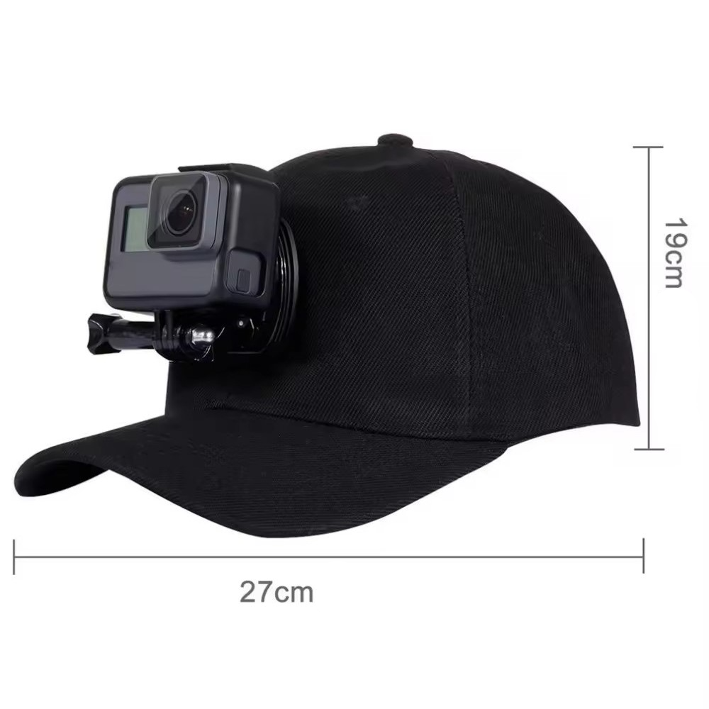 GoPro Sport Kappe Kamerahalterung verstellbar mit Klettverschluss - Schwarz