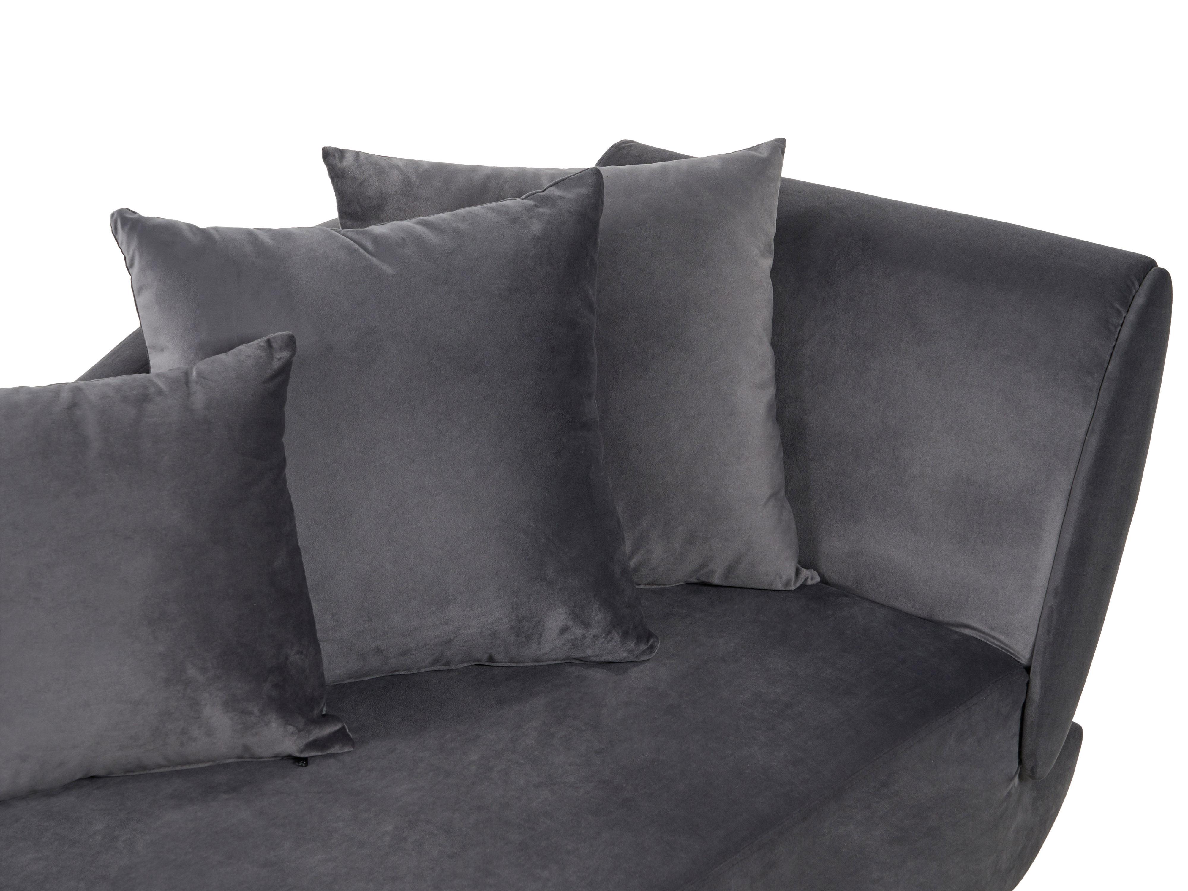 Rechtszijdige chaise longue MERI Fluweel Donkergrijs met opbergruimte