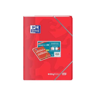 Oxford EasyBook Max - Cahier polypro 24 x 32 cm - 96 pages - grands carreaux (Seyes) - disponible dans différentes couleurs