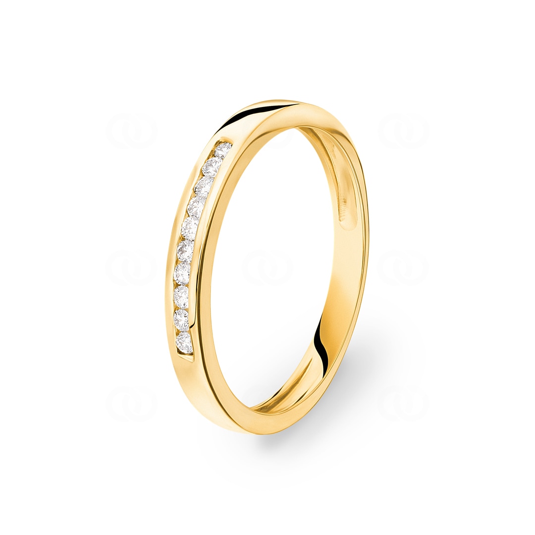 Mémoire-Ring 750/18 K Gelbgold mit Diamanten 0.10 ct H/si