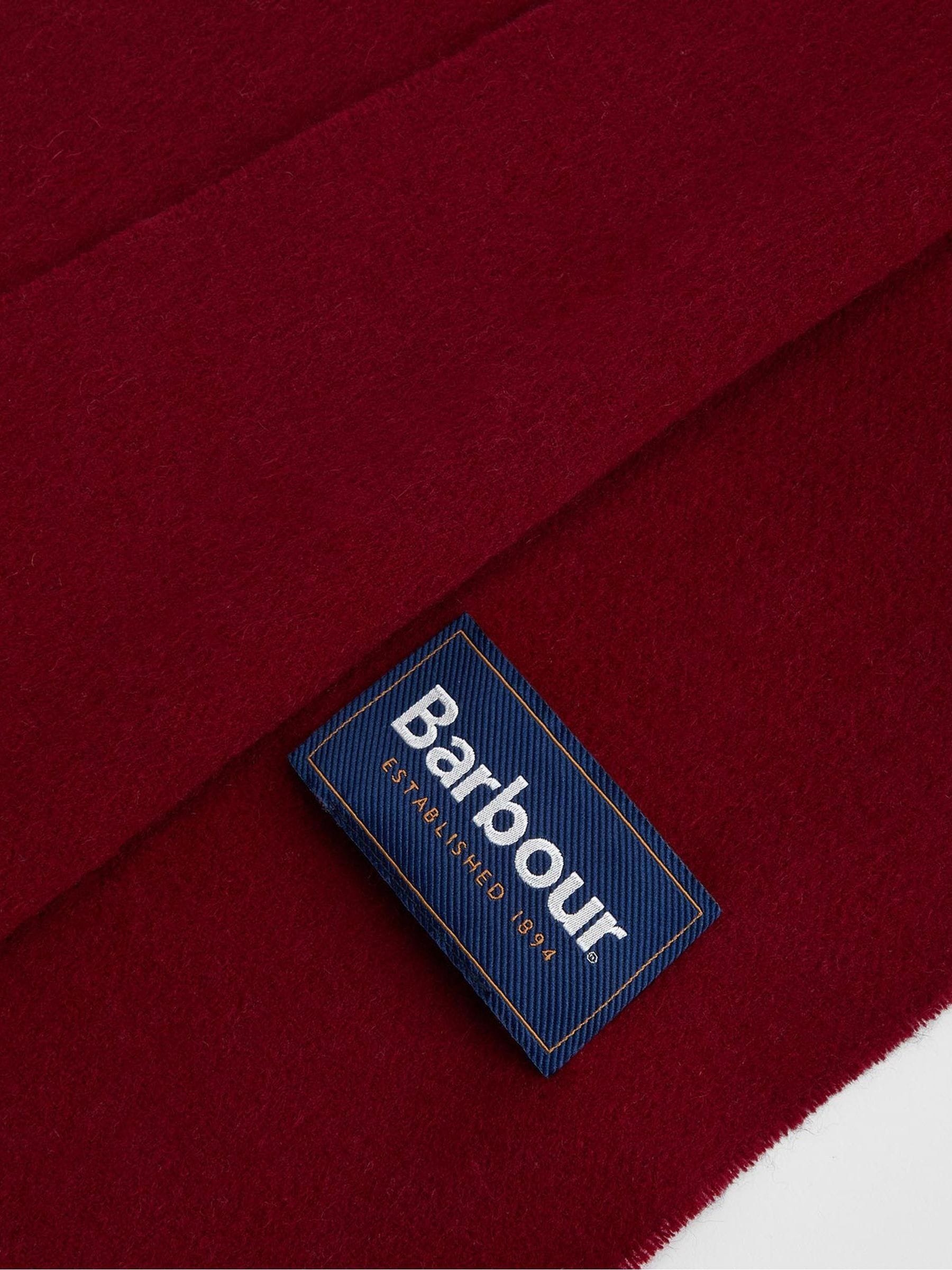 Rood - Barbour® effen lamswollen sjaal