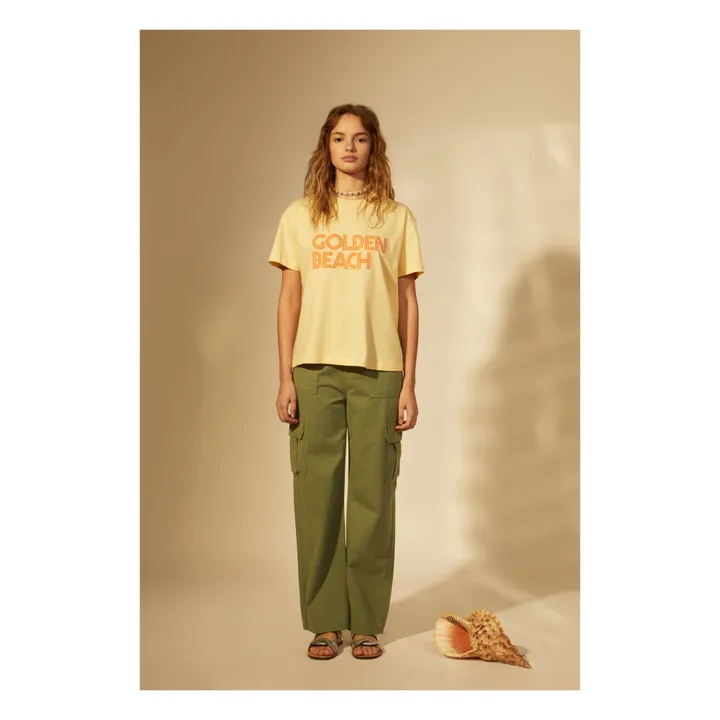 Tressé T-shirt Tolden Coton Bio | Jaune