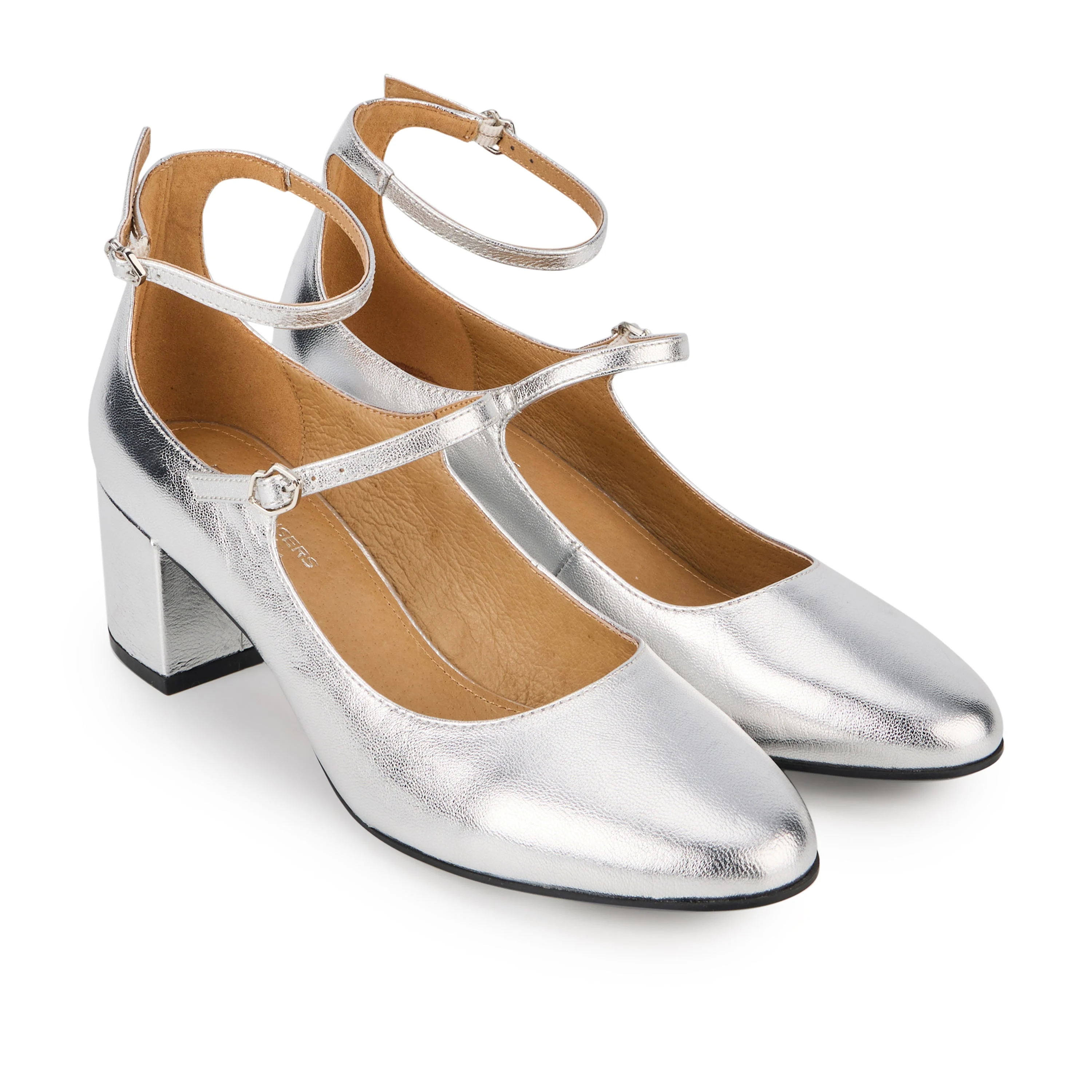 SOFIA CUIR MÉTALLISÉ - Babies en cuir | Argent