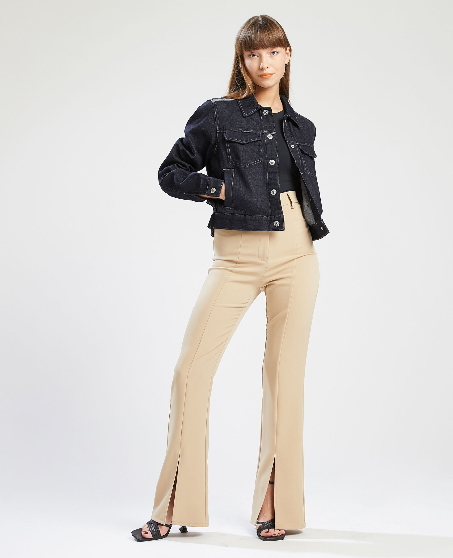 Veste en jean courte - Bleu foncé