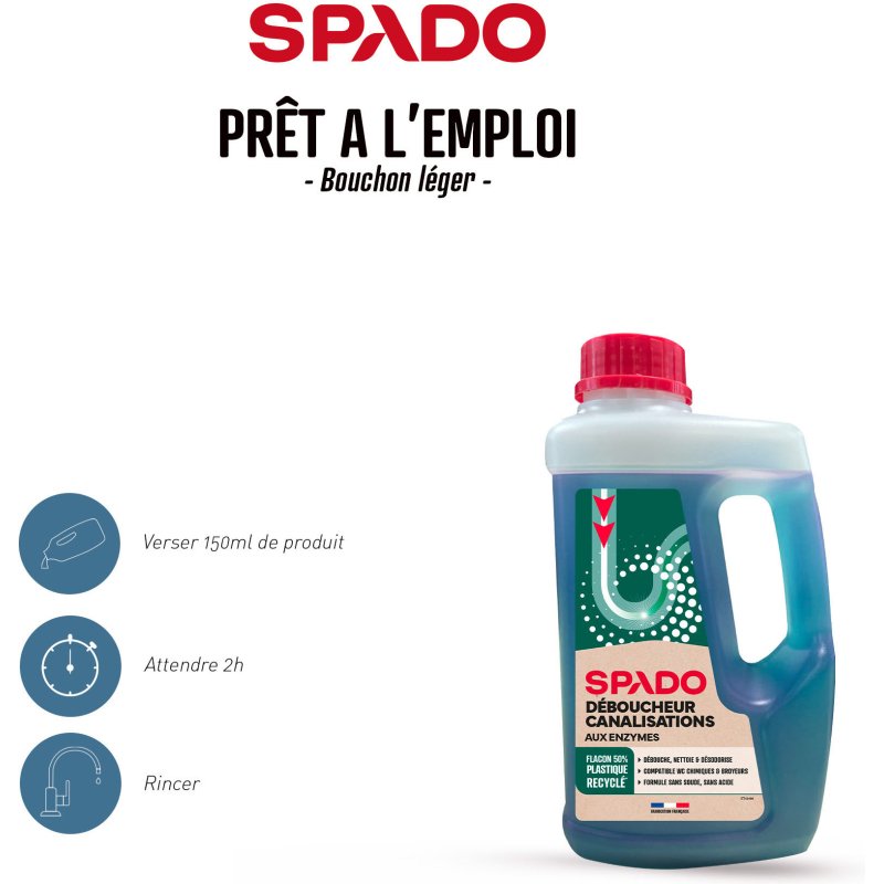 Déboucheur biologique Spado - Flacon 1 L