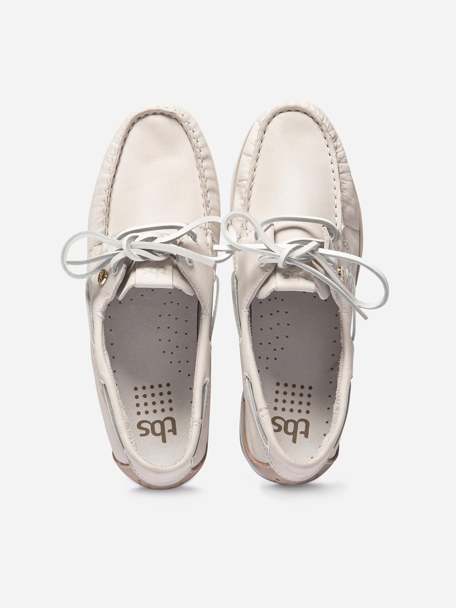 Chaussures Bateau Femme Cuir Blanc