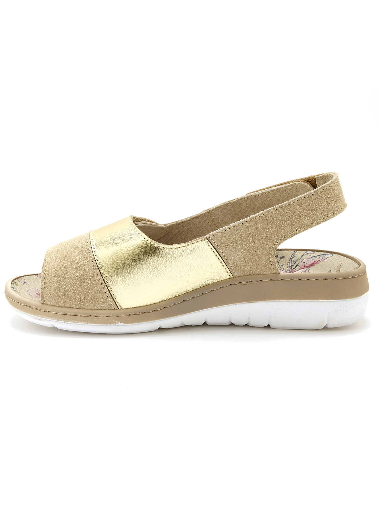 Sandales à scratchs tout cuir