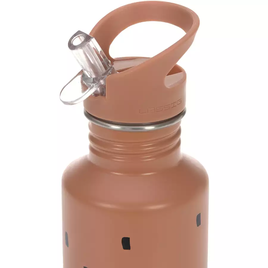 LÄSSIG Trinkflasche aus Edelstahl, Happy Prints caramel 500 ml