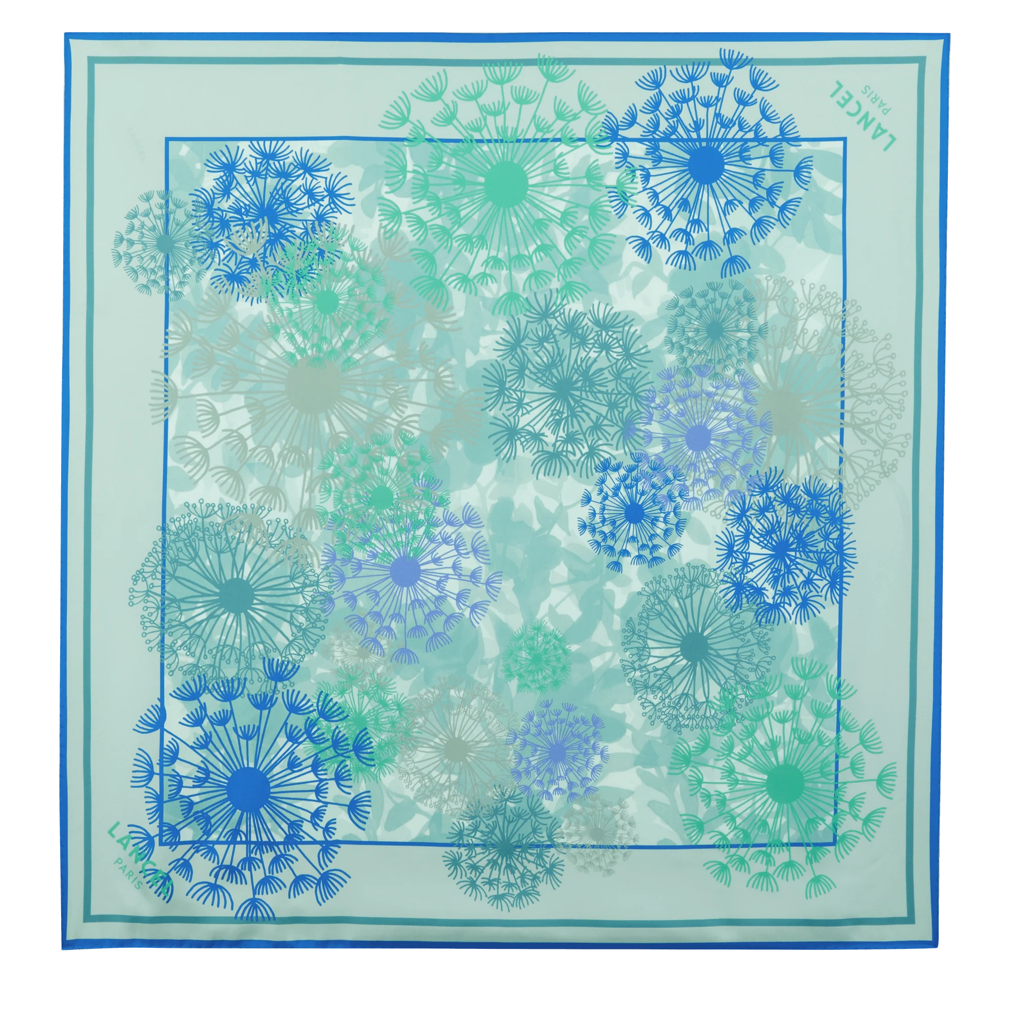 Carré 90 Fireworks Pattern-Multico Menthe