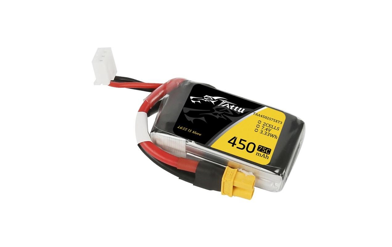 RC-Akku LiPo 450 mAh 7.4 V 75C2S LiPo Akku für Flugmodelle mit XT30 Stecker