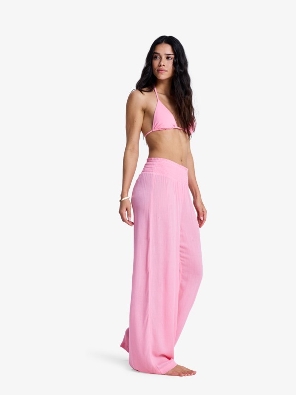 Along The Sunset Pantalon léger Rose Femme
