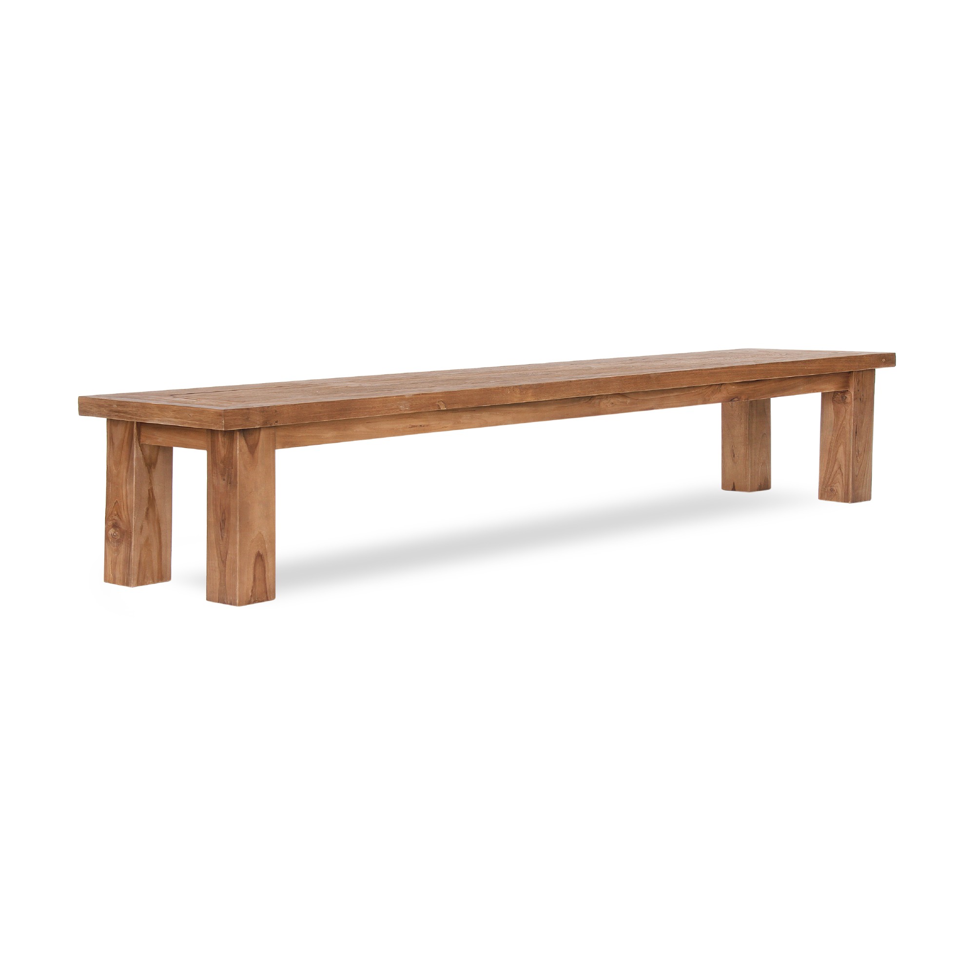 Holzbank aus recyceltem 'Teak', natur, L 180 cm, B 35 cm, H 47 cm von fischer's lagerhaus