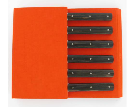 Coffret 6 pièces - Français 9.47 Ebène de Macassar Couteau Table par Perceval