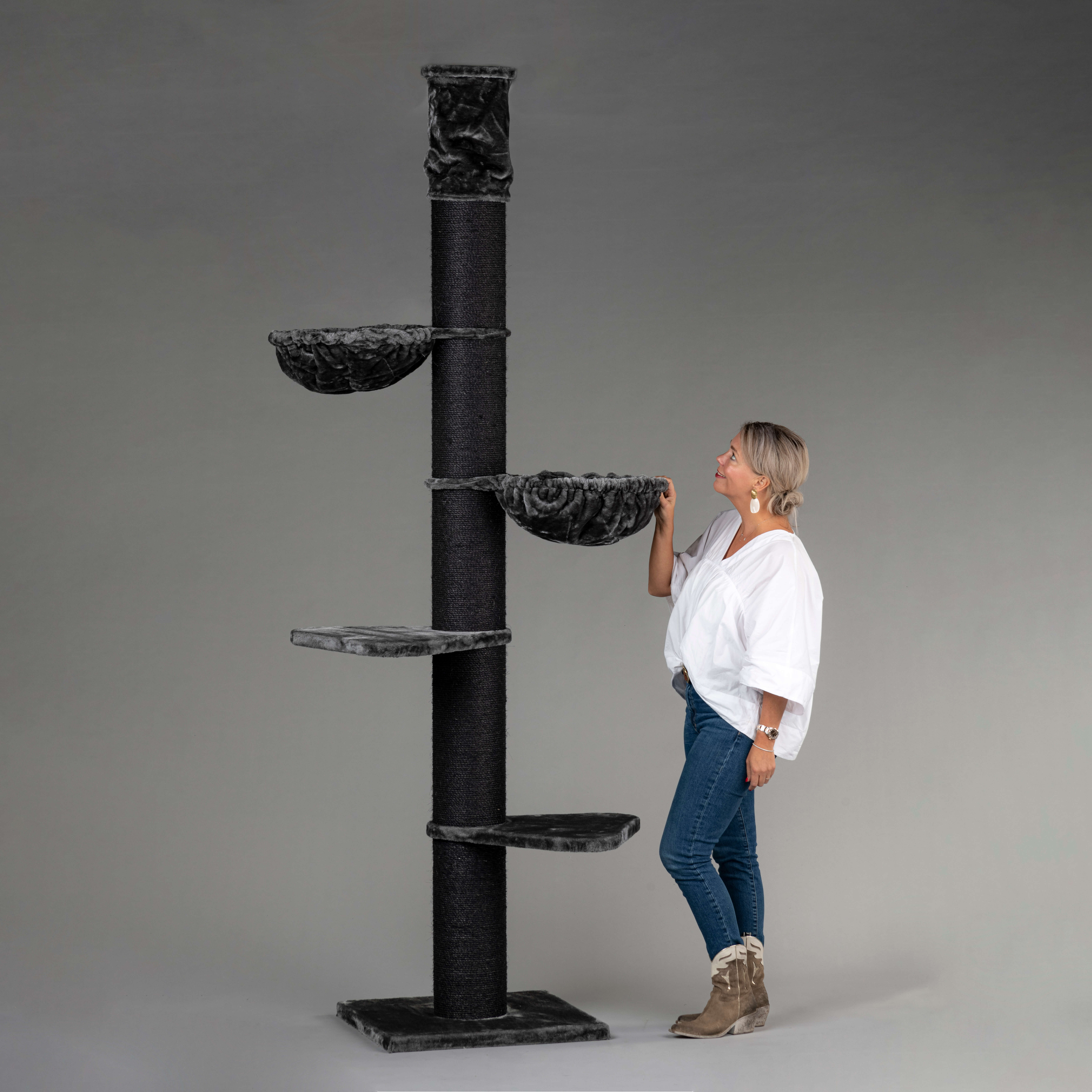 Arranhador para gatos Maine Coon Tower, Blackline Cinza Escuro