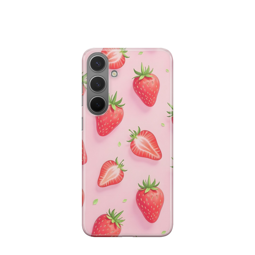 Samsung Galaxy S24 Plus Gummi Hülle Sommer Erdbeere - Rot