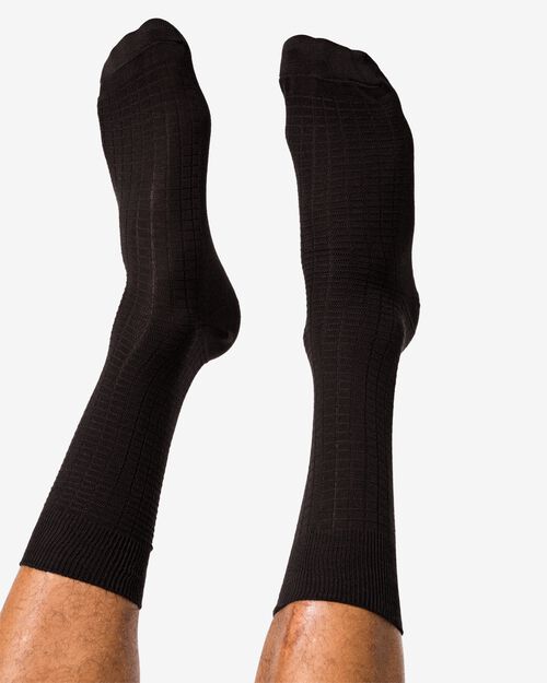 chaussettes pour hommes 1 paire avec carreaux en 3D  marron